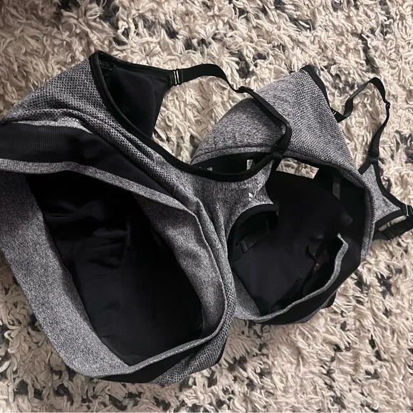 Set of 2 Gray Reebok Racerback Sports Bras with Removable Cups - Picture 15 of 15